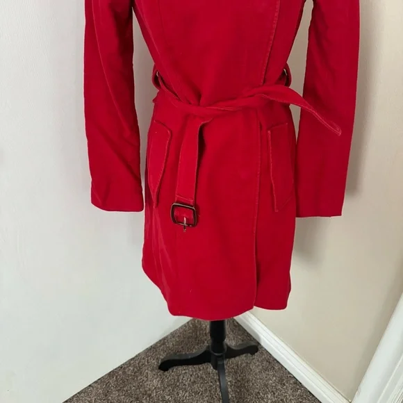 Mango Suit Adorable Women’s Red Trench Coat sz MPurchased in France
